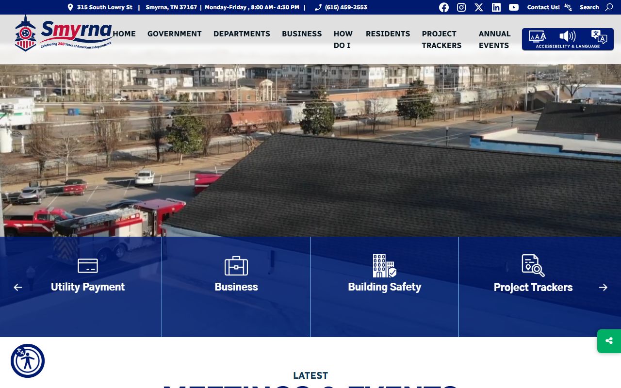 Smyrna Court Docket search page for city and county records