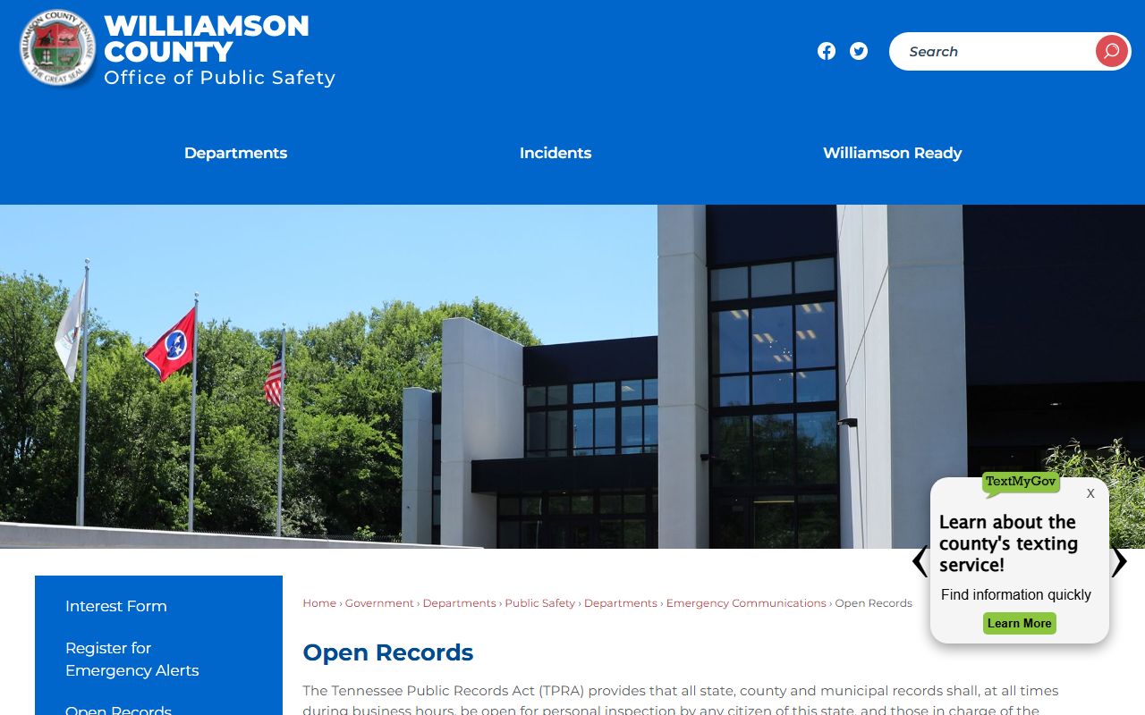 Williamson County Court Docket archives records from the county source