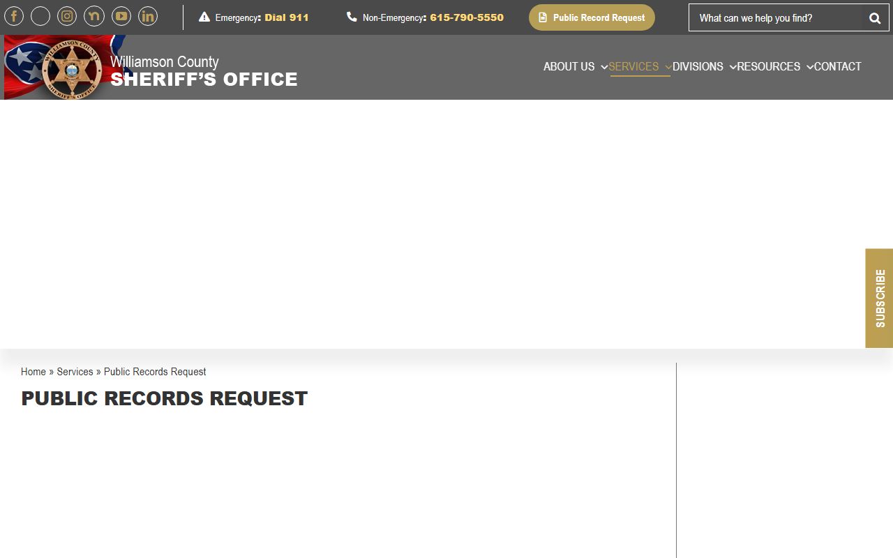 Williamson County Court Docket sheriff records request source